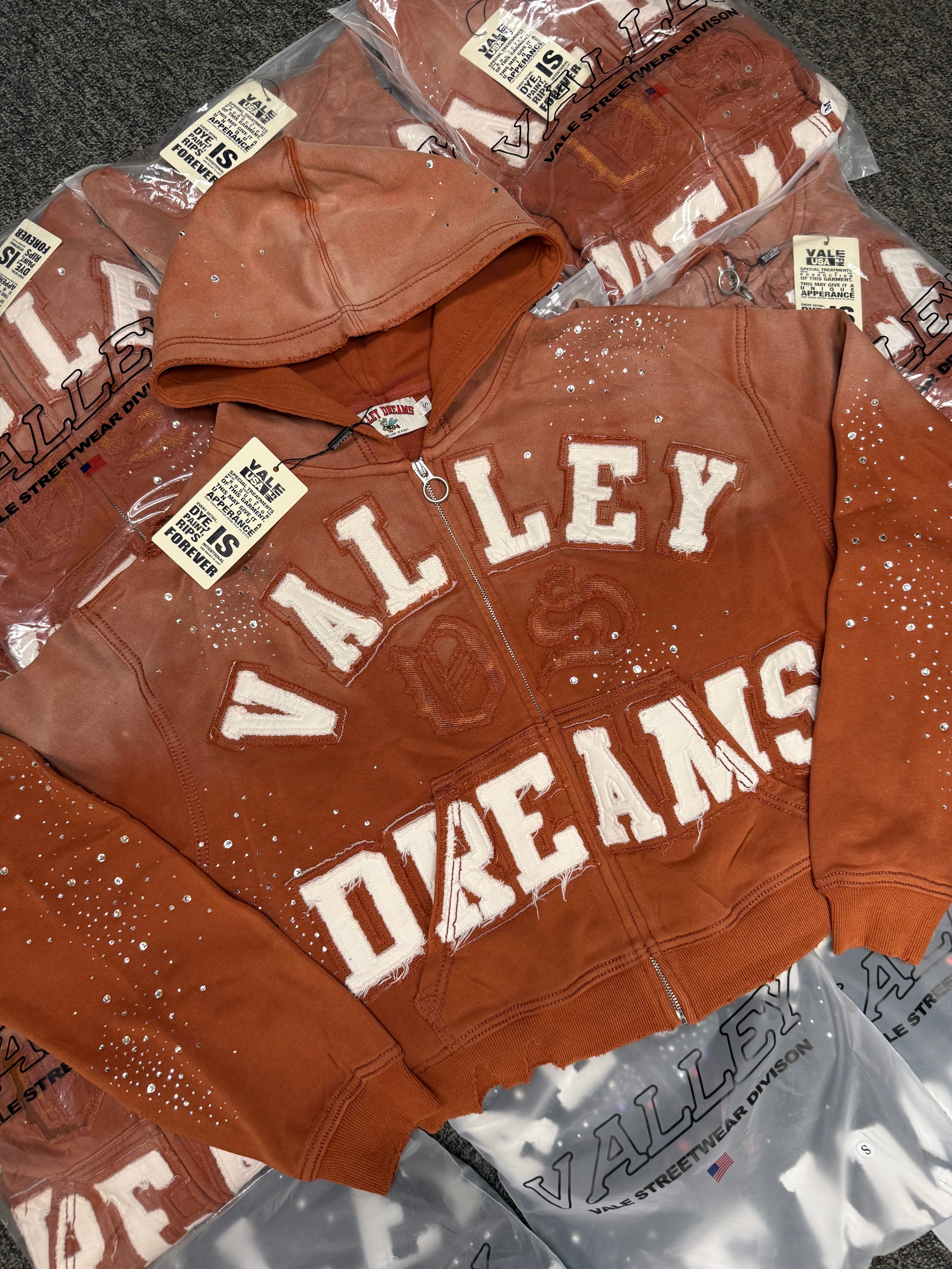 Vale Forever Classico Zip Up Hoodie Orange