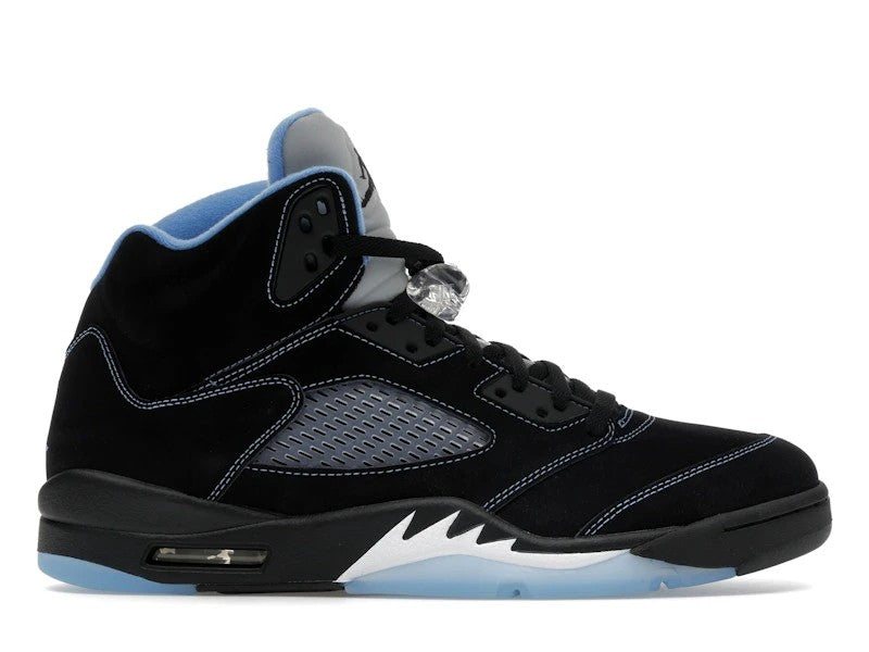 Jordan 5 Retro Black University Blue (2026) — angle view