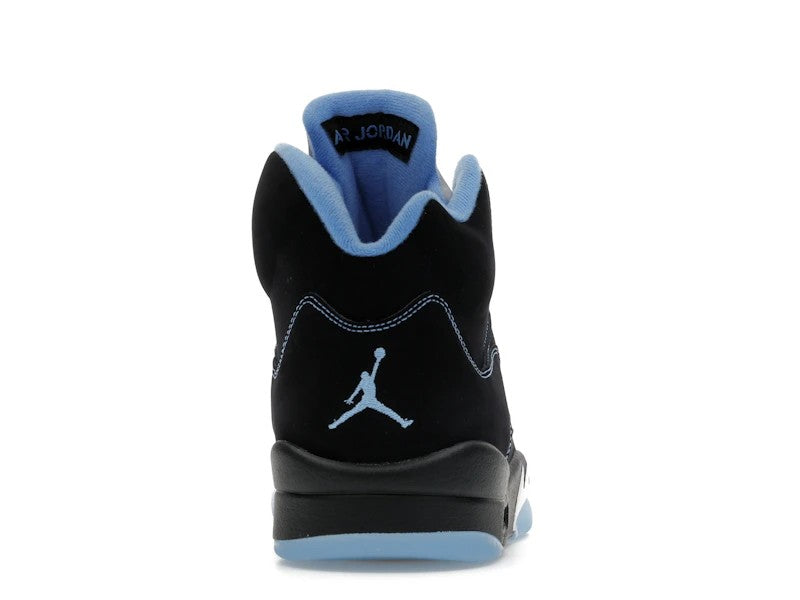 Jordan 5 Retro Black University Blue (2026) — angle view