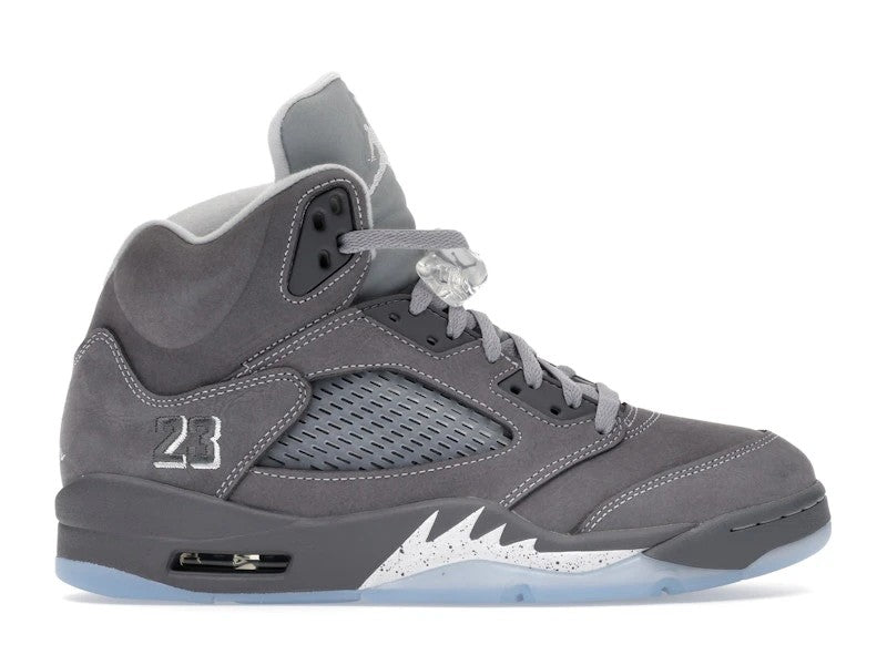 Jordan 5 Retro Wolf Grey (2026) — angle view