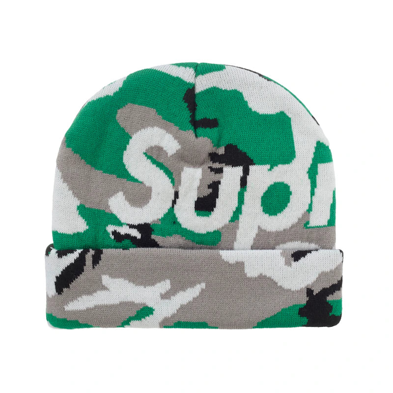 Supreme Camo Big Logo Beanie (FW25) Green Camo