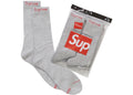 Supreme Hanes Crew Socks Heather Grey (4 Pack)