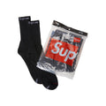 Supreme Hanes Crew Socks Black (4 Pack)