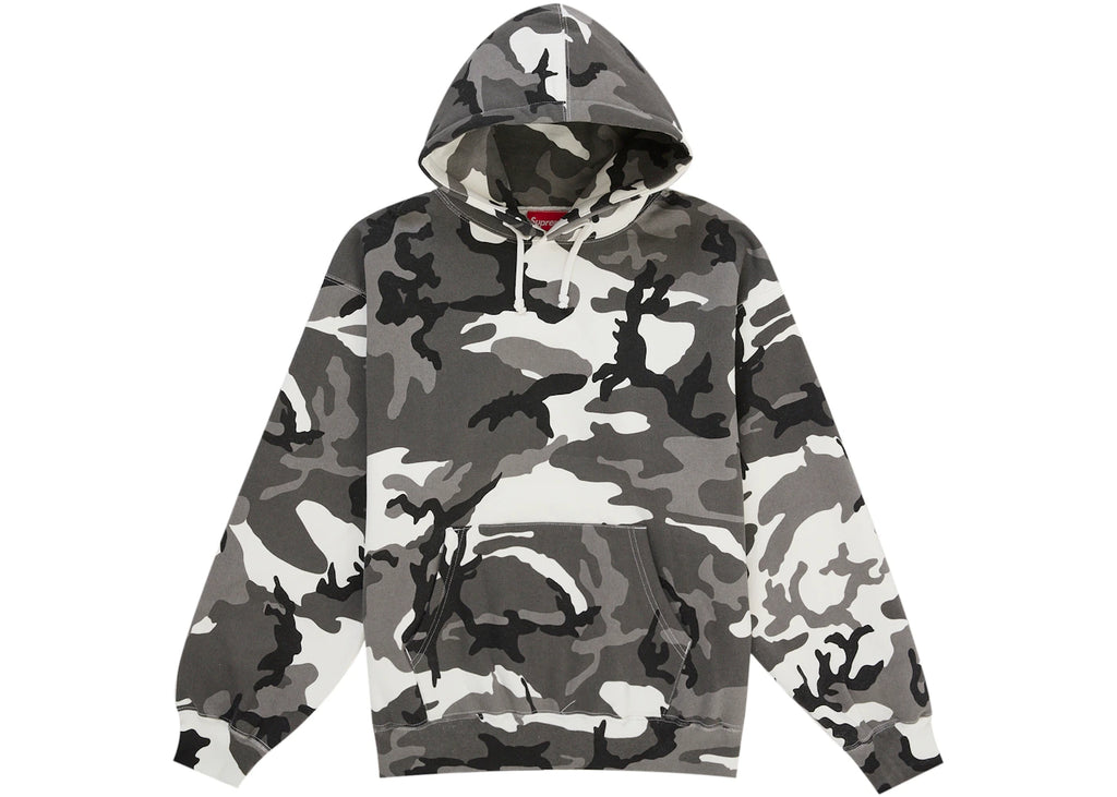 Supreme Satin Applique Hooded Sweatshirt Snow Camo