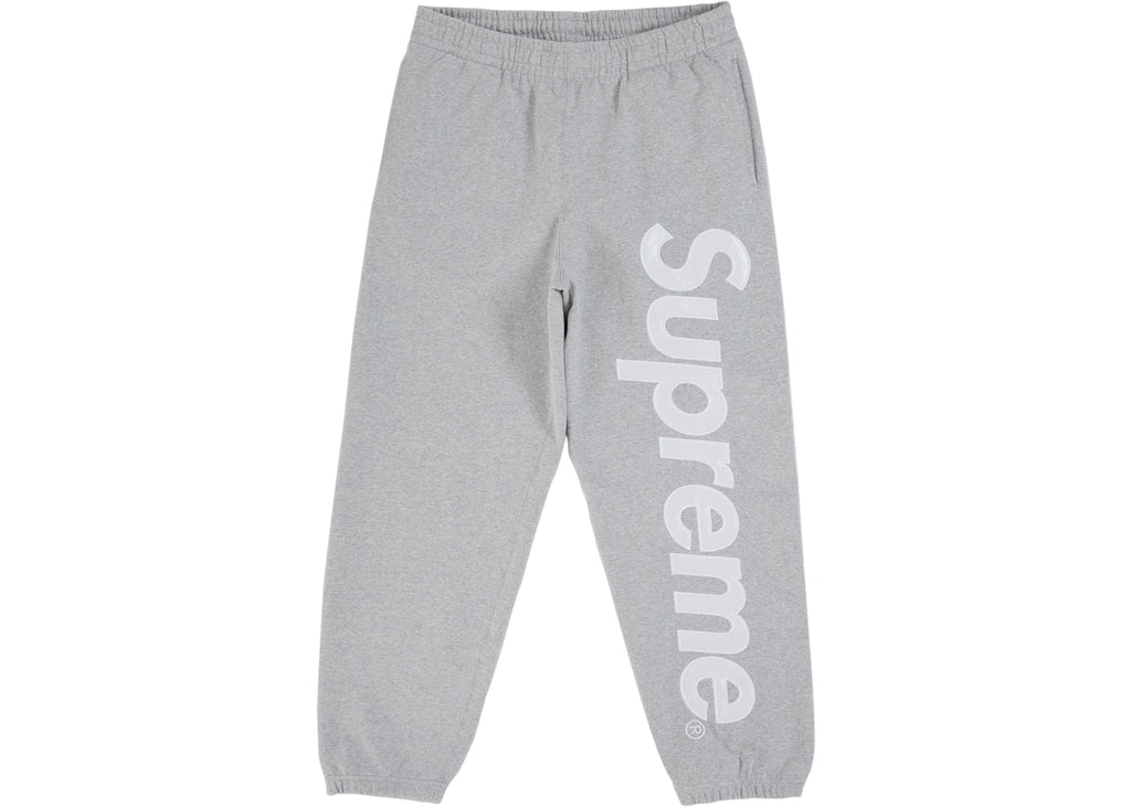 Supreme Satin Applique Sweatpant Heather Grey