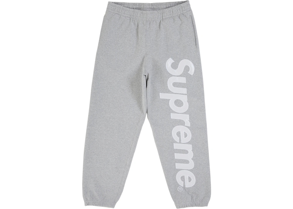 Supreme Satin Applique Sweatpant Heather Grey